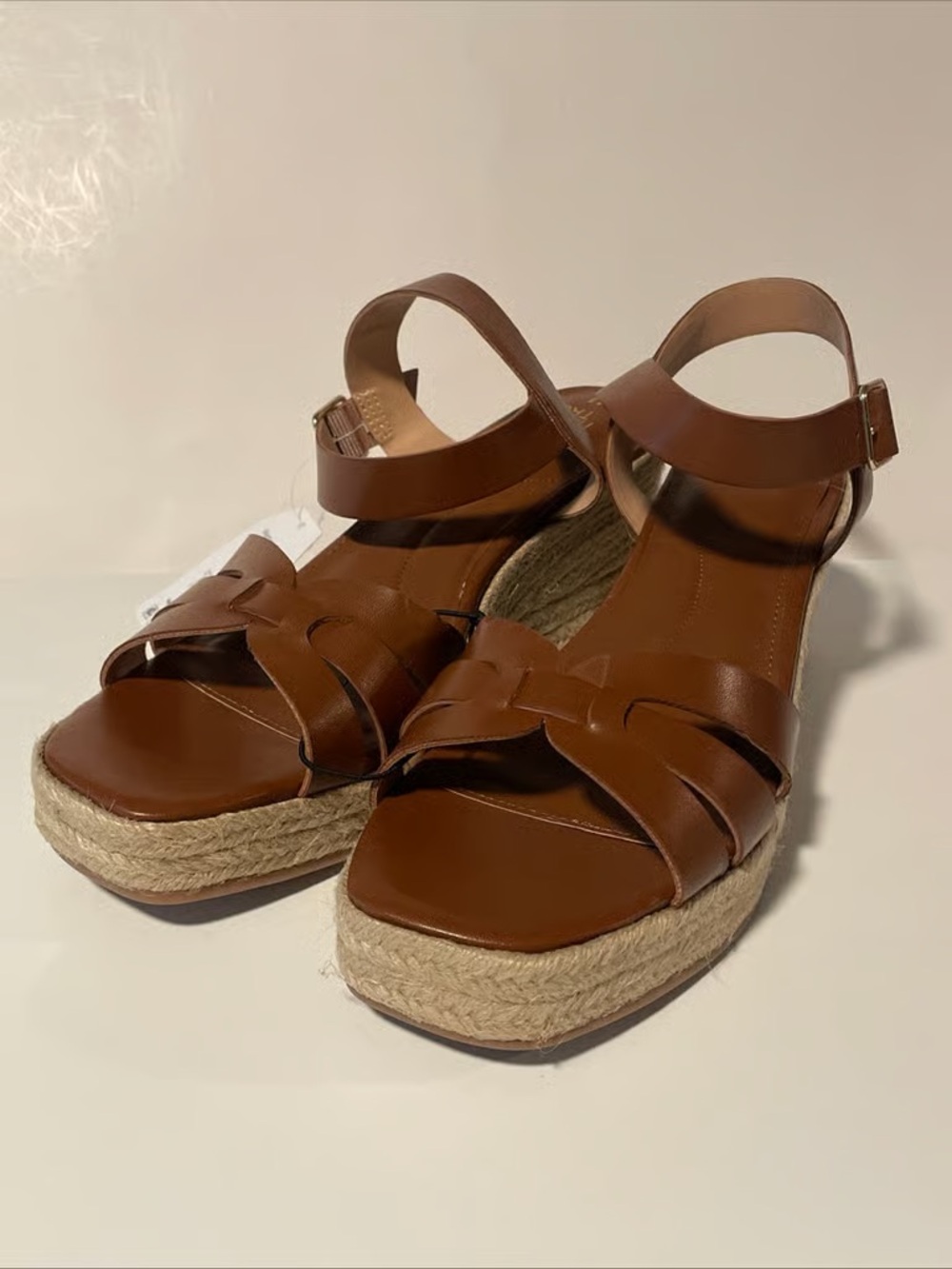 Time and Tru Brown Espadrille Wedge Sandals